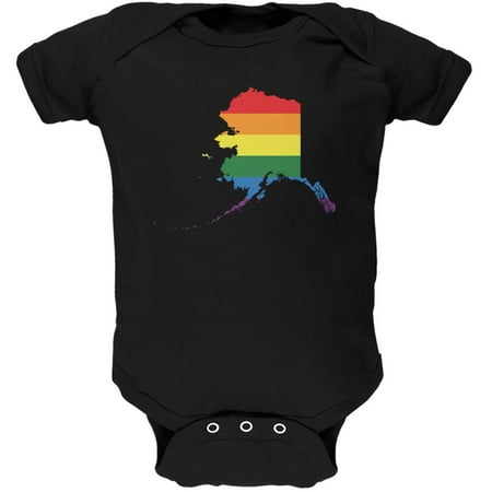 

Alaska LGBT Gay Pride Rainbow Black Soft Baby One Piece - 3-6 months