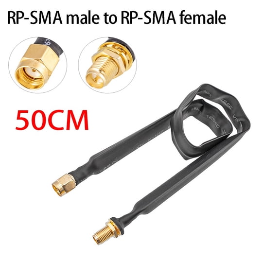 RP-SMA Male To RP-SMA Female Extension Cable 50cm Helium Hotspot Miner Antenna Flat-Window Door Feed Coaxial Cable