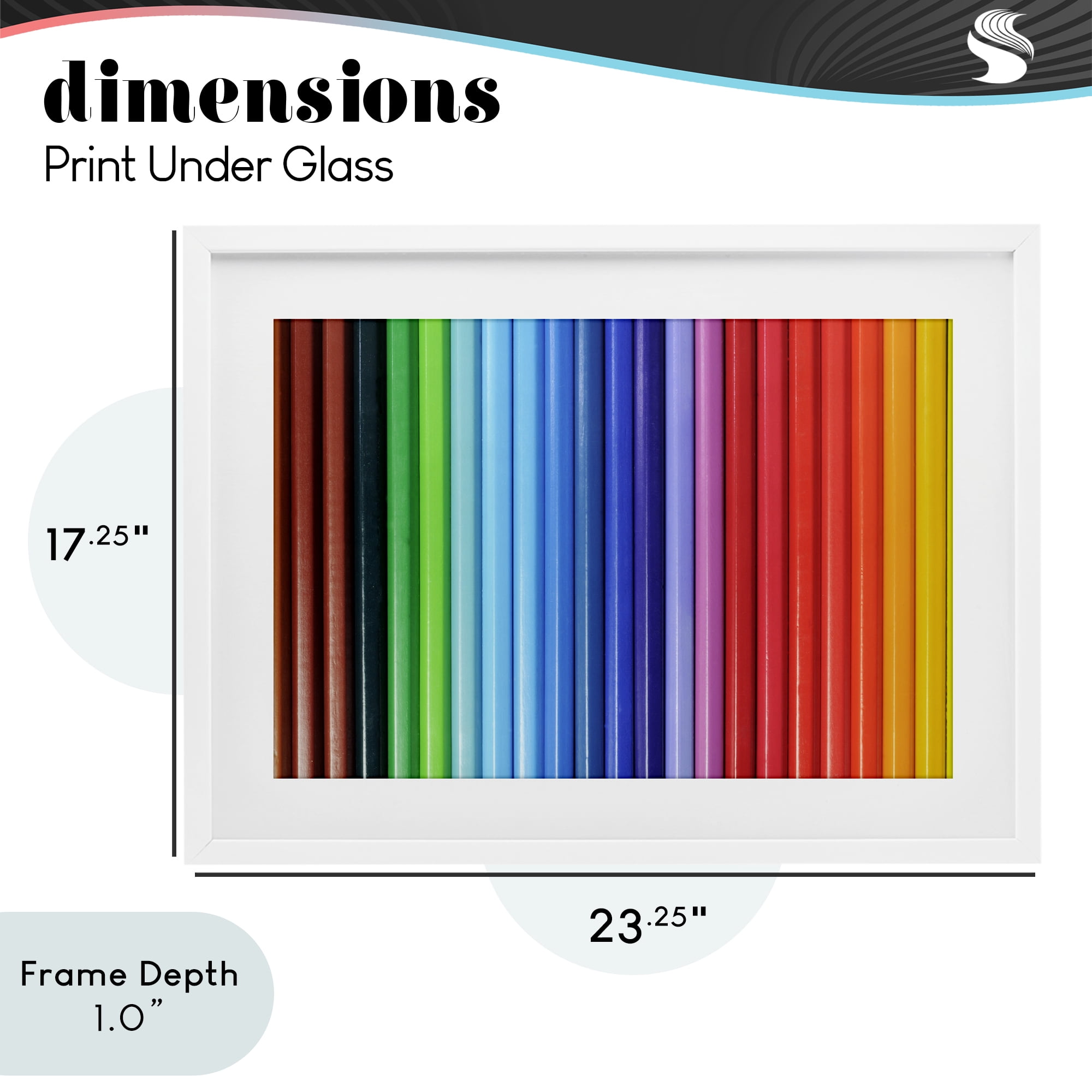 Stupell Industries Colored Pencil Lineup White Framed Print Under Glass, design by Tom Quartermaine