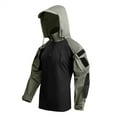 thumbnail image 4 of Rain Jacket Men Waterproof with Pockets Plus Size Solid Color Long Sleeve Casual Outdoor Tactical Training Jacket Green XXXL, 4 of 8