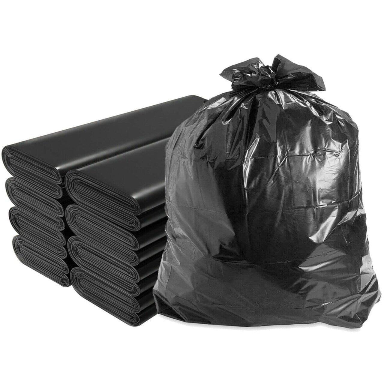 EcoQuality Strong Black Trash Bags 96 Gallon Wastebasket Receptacle Can Liner Large Heavy Duty Garbage Bags, For Kitchen, Household, Industrial, Multi Purpose, Office, Backyard, Contractor (5)
