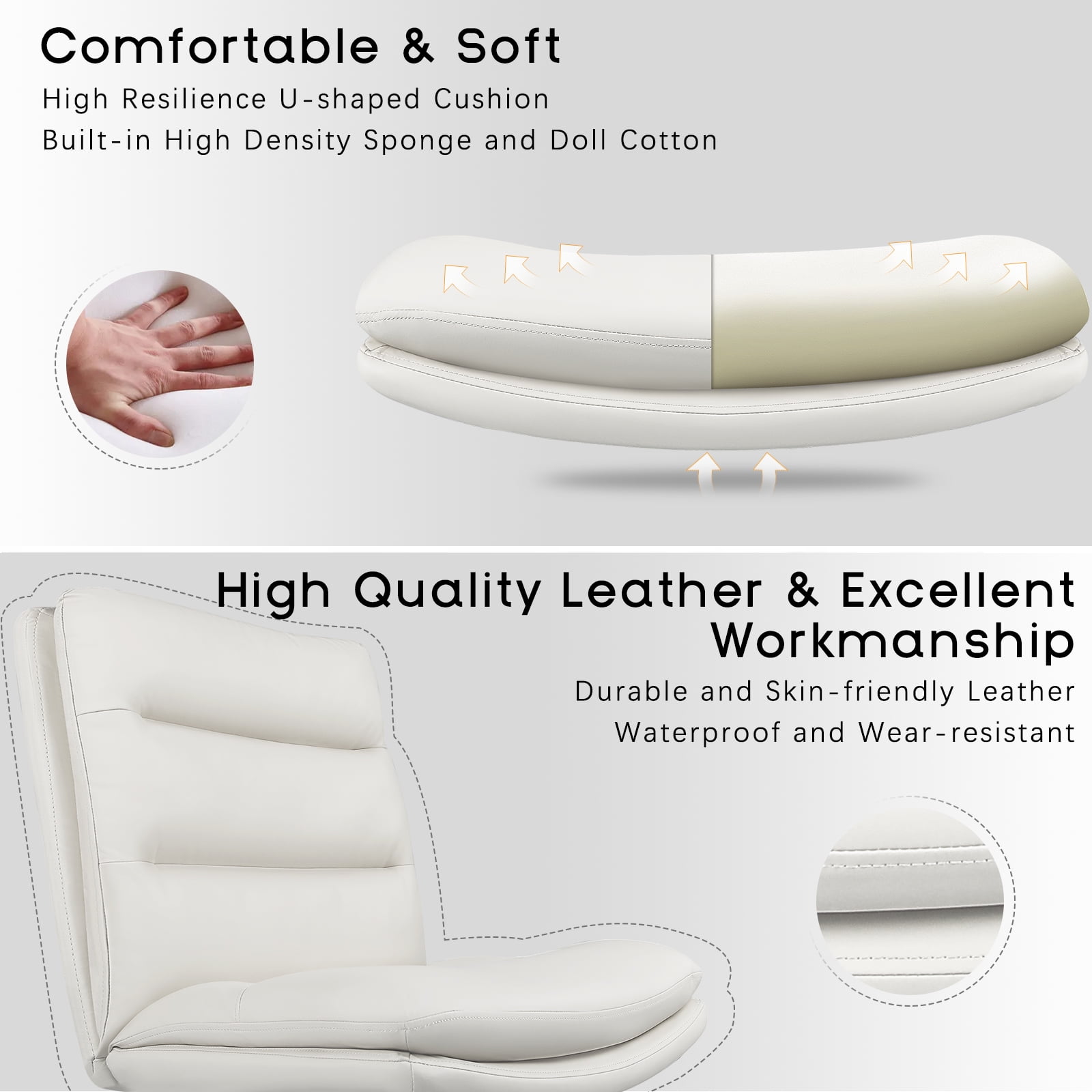 Waleaf High Back Armless Desk Chair with Wide Seat Liberia Ubuy