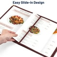 thumbnail image 3 of WeChef 30 pack 8.5"x11" Restaurant Menu Book Covers 3 Page 6 View Book Style for Cafe Hotel Bar Burgundy, 3 of 12