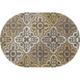 thumbnail image 2 of 841864101065 Tapis d'Art 5 Pi. Collection Arabella Tapis Rond Tissé, Jaune, 2 of 4