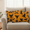 thumbnail image 2 of Halloween Outdoor Waterproof Pillow Covers, Orange Black Animal Crow Fall Holiday Decorative Rectangle Throw Pillowcase Sofa Cushion Sham for Patio/Couch/Chair, 20"x12" 2 Pack, 2 of 8