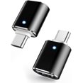thumbnail image 1 of Negro - Adaptador USB-C a USB 3.0 (paquete de 2), adaptador USB-C a USB-A 3.0 OTG, compatible con MacBooks, teléfonos inteligentes USB-C y..., 1 of 5