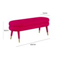 thumbnail image 5 of TOV Furniture Betty 19"H Transitional Velvet and Stainless Steel Bench in Pink, 5 of 5