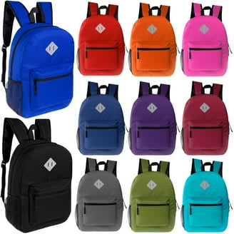 24 Wholesale 17" Kids Basic Backpack In 12 Randomly Assorted Colors