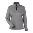 thumbnail image 4 of CORE365 CE73W Women's Venture Heathered Stripe Quarter-Zip Pullover-BLACK/ WHITE-L, 4 of 6