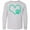 AC-Heather Grey, variant on Teal Heart With Paw Print Long Sleeve Youth T-Shirt