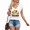 White, variant on UNISHE Women's V-Neck Sleeveless Tank Top Sunshine Retro Rainbow Graphic Summer Casual Beach Vacation Tops Tees