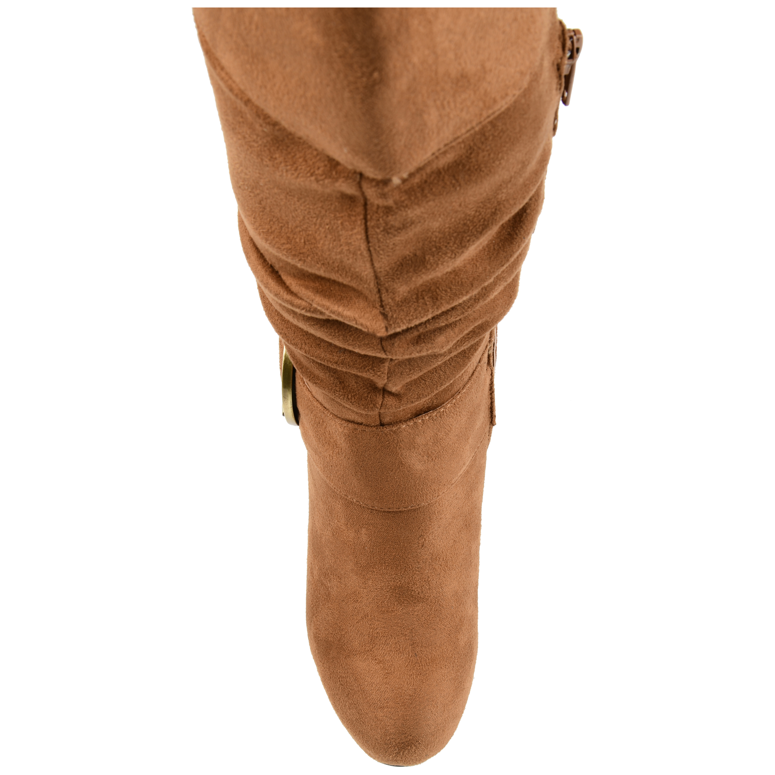 Brinley Co. Women's Faux Suede Buckle Accent Tall Boots - image 5 of 8