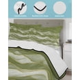 thumbnail image 4 of Sage Green Ombre Full Size Down Alternative Comforter, Lightweight Comforter Quilt Bedding Set with Pillow Shams Modern Moire Abstract Art Luxury All Seasons Bed Comforter Duvet Insert 78"x90", 4 of 7