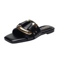 thumbnail image 3 of Bailamos Zapatos de mujer Sandalias de punta redonda y suela gruesa con punta abierta Sandalias romanas con hebilla de metal de verano 2024, 3 of 5