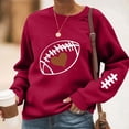 thumbnail image 1 of TaTaai Women Crew Neck Baseball Print Long Sleeve Drop Shoulder Hoodie Casual Fashion Top Ladies Daily Lounge Work Wear Soft Warm Breathable No Fading Versatile Top Gift, 1 of 4