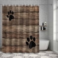 thumbnail image 6 of Bathroom Shower Curtain Farmhouse Dog Paws Waterproof Shower Curtains with Hooks, Animal Claws Vintage Wood Board Bath Curtains Bathtub Curtain Home Decor 60x72in, 6 of 9