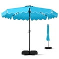 thumbnail image 1 of Costway 10 FT Outdoor Patio Umbrella with 32 Solar LED Lights & Weighted Base, Sandbags Turquoise, 1 of 10