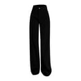 thumbnail image 4 of Pantalon Lin Femme Fashion Wide Leg Solid Color Jeans Summer High Waist Straight Dragging Loose Skinny Design Pants Clam Leggings No Waist Jean Outfit for Women Light Jean Jackets for Women W Black XL, 4 of 6