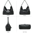 thumbnail image 2 of Vonmay Hobo Bag for Women Classic Buckled Shoulder Bag Soft Leather with Zip Pockets, 2 of 5