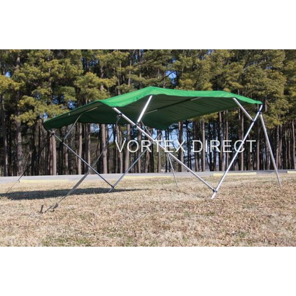 New Green Vortex 4 Bow Bimini Top 8' Long, 79-84" Wide, 54" High, Complete Kit, Frame, Canopy, and Hardware (FAST SHIPPING - 1 TO 4 BUSINESS DAY DELIVERY)