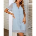 thumbnail image 3 of Defitshape Women's Summer Beach Dress Short Sundress Short Sleeve Elegant Holiday Fall Comfy Fashion Spring Swing Dress Sky Blue 16, 3 of 4