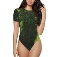 thumbnail image 1 of Balery Screaming Horror Art Body de cuello redondo de manga corta para mujer Tops de manga corta Tops básicos-Small, 1 of 7