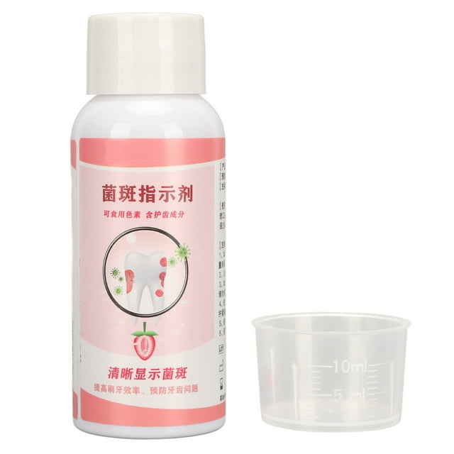 Agente Revelador De Placa, Agente Revelador Dental Fun 60ml Prueba De Sarro Oral Para Adultos Para Dientes Sanos