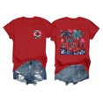 thumbnail image 1 of Mujeres Manga Corta Tops Impreso Cuello Redondo Camiseta Superior, Poliéster Spandex Vintage Humor, 1 of 3