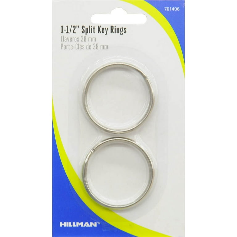 1.5 - 1 1/2 Heavy Duty Split Key Ring, Nickel Plated - USA (10