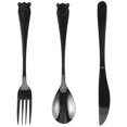 thumbnail image 1 of 3pcs Kids Animal Themed Tableware Cartoon Style Cutlery Set Easy Grip Flatware, 1 of 8