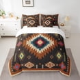 thumbnail image 3 of Feelyou Vintage Bohemian Aztec Twin Bedding Sets 7-Piece, Black Brown Tribal Square Bedding Comforter Set, Hippie Mandala Fashion Reversible Sheet Sets, Breathable Home Decor, 3 of 9