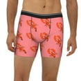 thumbnail image 2 of Men'S Boxer Briefs, Lobster Print Red Soft And Breathable Mens Underwear Boxer Briefs With Widen Waist, 2 of 2