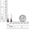 thumbnail image 3 of Gem Stone King 925 Sterling Silver Red Rhodolite Garnet and Blue Created Sapphire Drop Dangle Earrings for Women (2.50 Cttw, Gemstone January Birthstone, Round 6MM and 4MM), 3 of 3