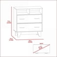 thumbnail image 6 of Dressers, Modern Double Drawer with 2 Open Shelves, Light Gray/White | Light Gray | Particle Board, 6 of 7