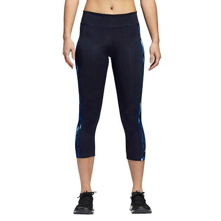 Adidas Womens Legend Ink Climalite Mid Rise 3/4 Printed Tights Yoga