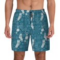 thumbnail image 2 of Picia Cozy Winter Socks Pattern pattern Mens Swim Trunks with Compression Liner Stretch Beach Shorts Quick Dry with Zipper Pockets No-Chafing Board Shorts-Medium, 2 of 9