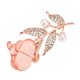 thumbnail image 4 of Broche de rosa rosa, elegante y hermoso broche de boda de tela con diamantes de imitación para fiesta de vino, 4 of 10