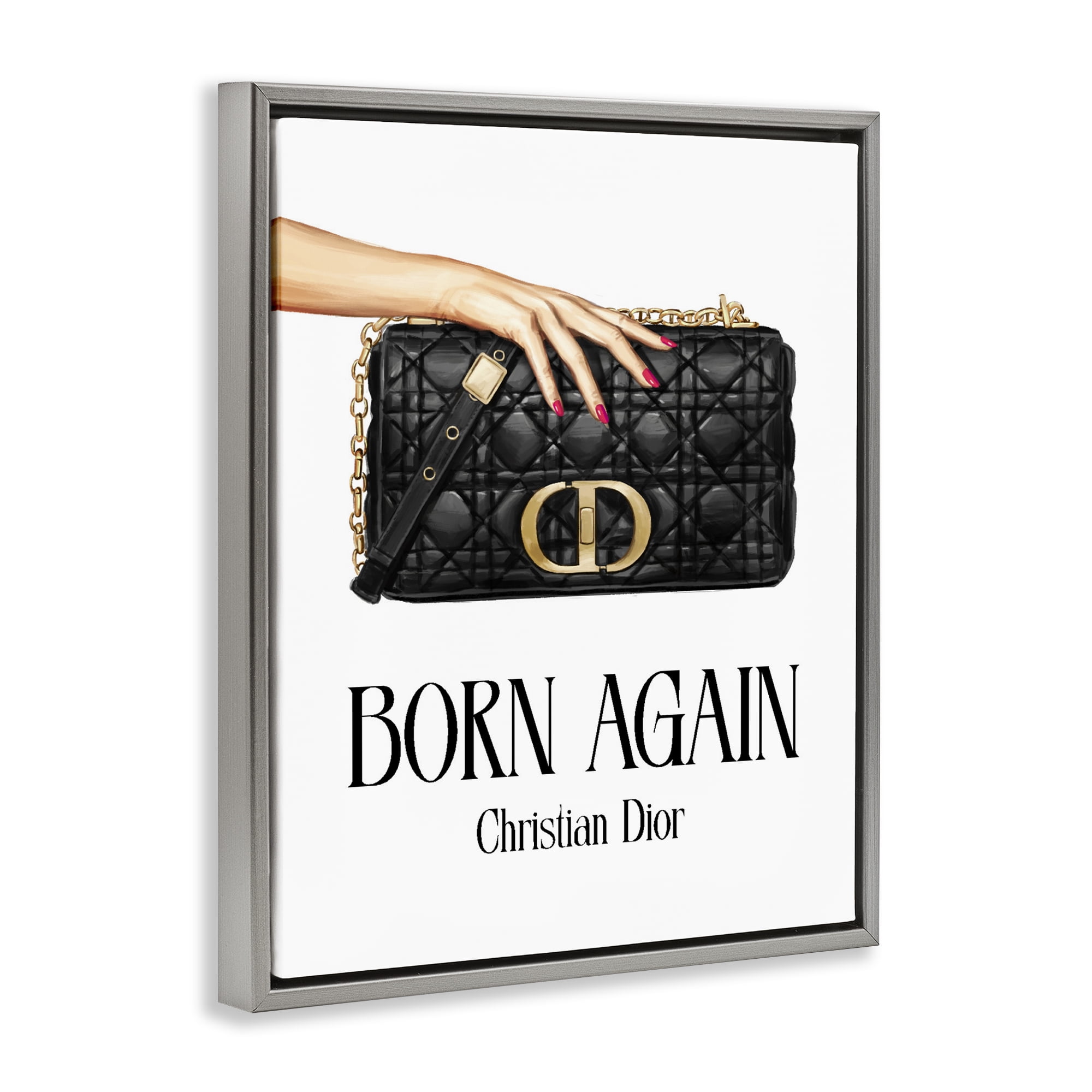 Stupell Industries Born Again Christian Luxury Gray Framed Floater Canvas Wall Art, design by Ziwei Li