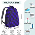 thumbnail image 5 of Blue and Black Checkered Pattern Backpack for School, Cute School Bag with Adjustable Shoulder Straps and Padded Back, 16.9"x12.6"x5.9", 5 of 5