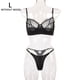 thumbnail image 1 of Conjunto de ropa interior sexy para mujer, pestañas de malla, sujetador de encaje, ropa interior, regalo, negro, L Sweethay XX000055-15, 1 of 7