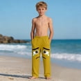 thumbnail image 6 of Boys Lounge Pants Yellow Sad Face Print Soft Comfy Sweatpants for Kids with Pockets Casual Joggers Sleepwear Cartoon Elastic Waist 4-14 Years,Size 8 T, 6 of 8