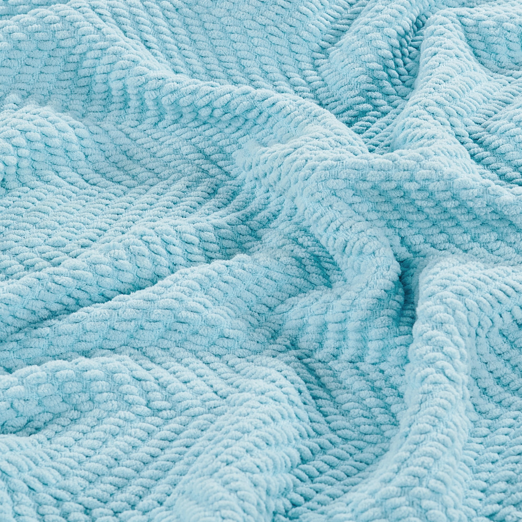 Home Soft Things Reversible Tweed Throw Blanket, Super Soft & Cozy - Aquamarine, 60x80"
