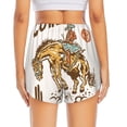 thumbnail image 2 of Lsque Cowboy Up Vintage Wild West Printed Women's Running Shorts with Liner Pockets,Elastic Quick Dry Workout Athletic Gym Yoga Shorts,Womens High Waist Shorts-Large, 2 of 9