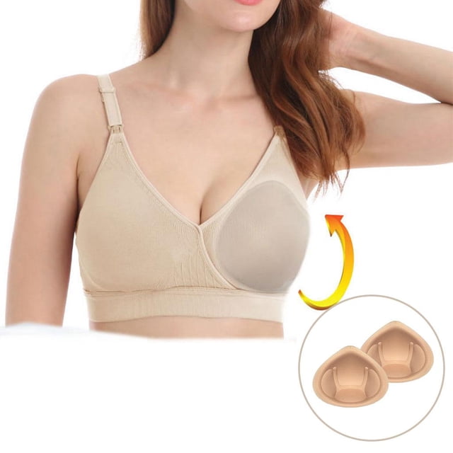 1 par de Bikini de esponja transpirable reutilizable de color beige, reforzadores de , de de engrosamiento, almohadilla de inserción L Yinane Almohadillas de esponja para sujetador