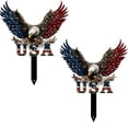 thumbnail image 2 of Darzheoy 4th of July Outdoor Decorations, Patriotic Wall Art Ornament, Handcrafted Metal Wall Art Decoration, Outdoor Weatherproof Home Accent for Yard, Porch, Front Door, Garden, Patio, 2 of 6