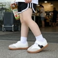 thumbnail image 6 of STQ Toddler Girl Mary Jane Shoes Girls Classic Sneakers with Hook and Loop Non Slip Barefoot Shoe for School Classic White Black Toddler Size 7, 6 of 7