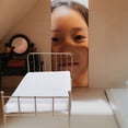 thumbnail image 5 of Jiibva 1:12 Dollhouse Furniture Bed, Metal Dollhouse Bed Iron Frame Single Bed Mini Bed Model Bedroom Scene Dollhouse Accessories, 5 of 7