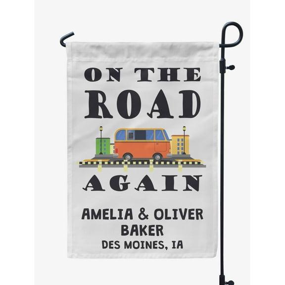 Printtoo White On The Road Again Caravans CampingFlagCustom Personalized Camping Flags For Campers Double Sided CampsiteFlag