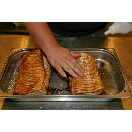 Pork Loin Roast - Laminated Poster Severe Pork Roast Pork Crackling Pork Loin Food Poster Print 11 x 17