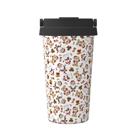 

Junzan Christmas Santa Cartoon Snowman for Stainless Steel Vacuum Insulated Tumbler - Reusable Insulated Cold Brew Iced Coffee Cup Thermos -Gifts for Women Men Him Her
